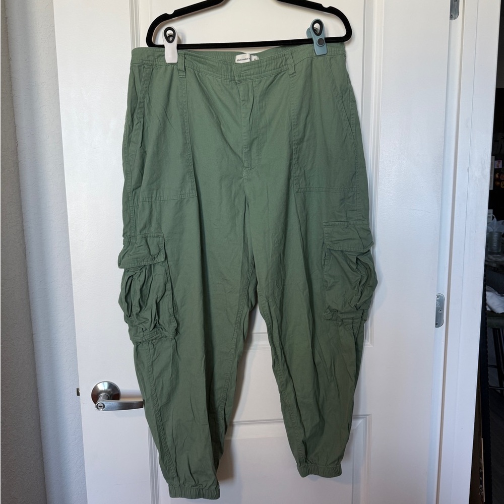 Abercrombie & Fitch Green Track Joggers Relaxed Fit